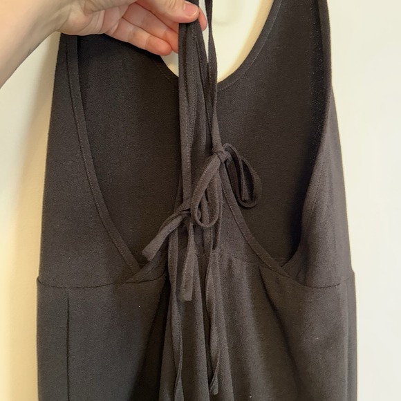 Free People Black Jumpsuit Wide Leg Sz Small Tie Back Spaghetti Strap Babydoll - Picture 6 of 10